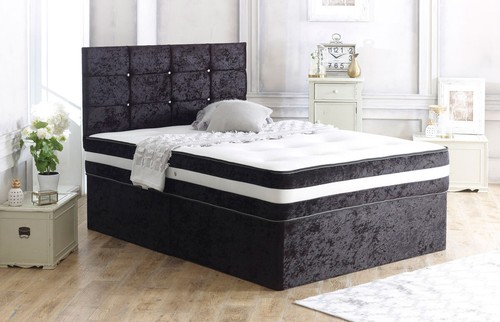 Crushed velvet divan - velvet, with