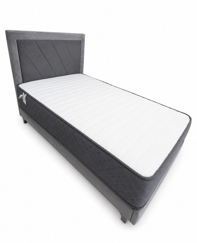 Single velvet grey bed frame - single,