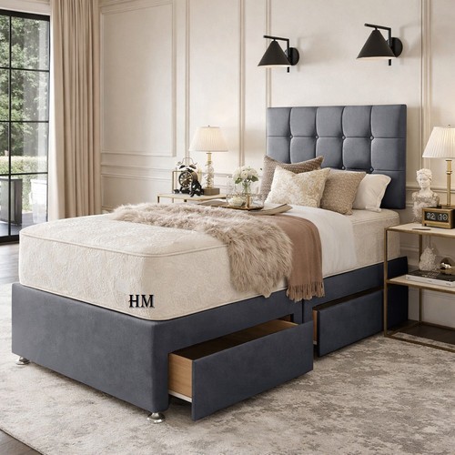 Plush velvet windsor divan bed - divan,