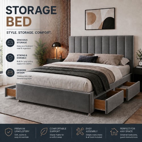 Plush divan bed - bed, with