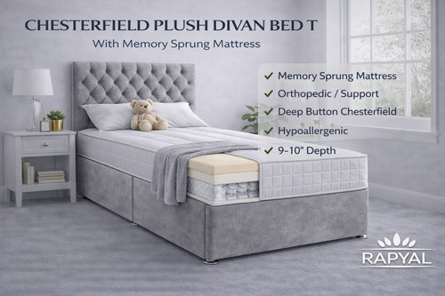 Single divan bed set 3ft - set,