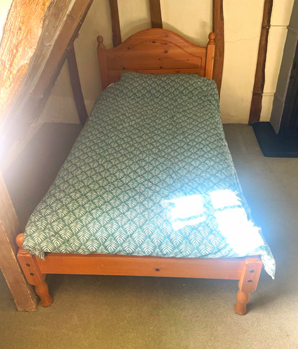 Wooden single bed frame - wooden, w/