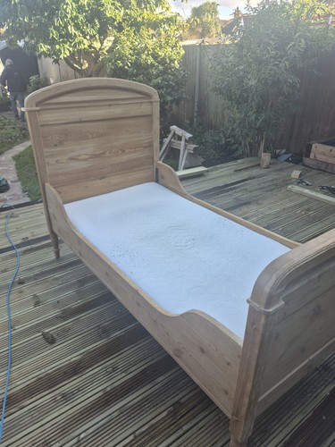 Antique pine single bed frame - antique,