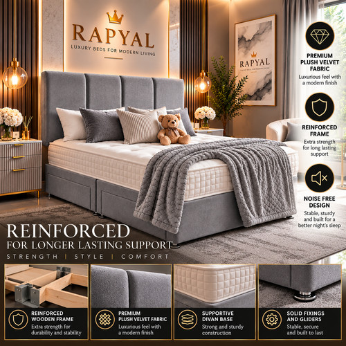 Reinforced divan bed memory - bed,