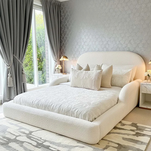 Boucle upholstered kids bed - kids,