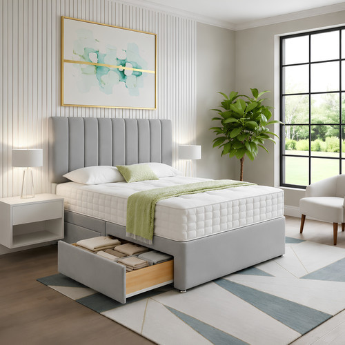 Reinforced divan bed - set, with