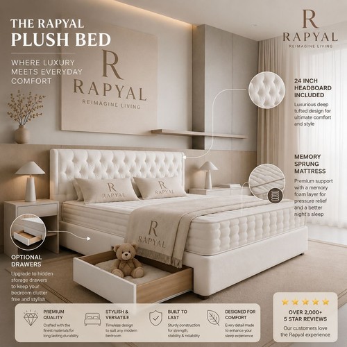 Plush divan bed - set, with