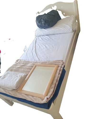 Children white wooden bed - children’s,