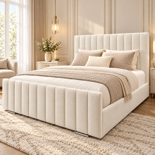 Panel upholstered bed - upholstered, frame