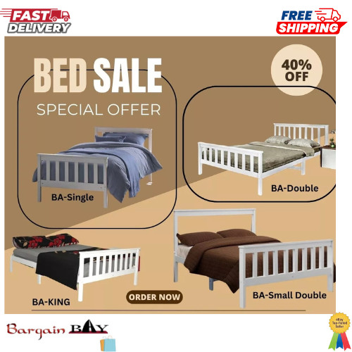 Solid 3ft 4ft wooden bed - bed, frame